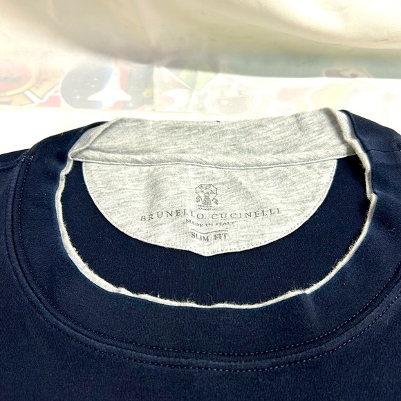 Brunello Cucinelli Other - Brunello Cucinelli Navy Slim Fit Faux Layer Crew Neck. XL. NWOT